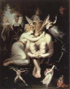 Henry Fuseli titania awakes,surrounded by attendant fairies painting